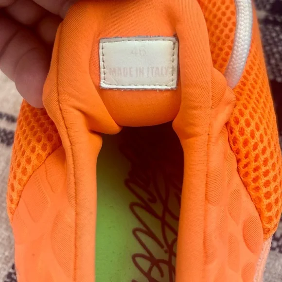 VERSACE MENS NEON ORANGE CHAIN REACTION SNEAKERS - Size 46 - $995 - Picture 9 of 14